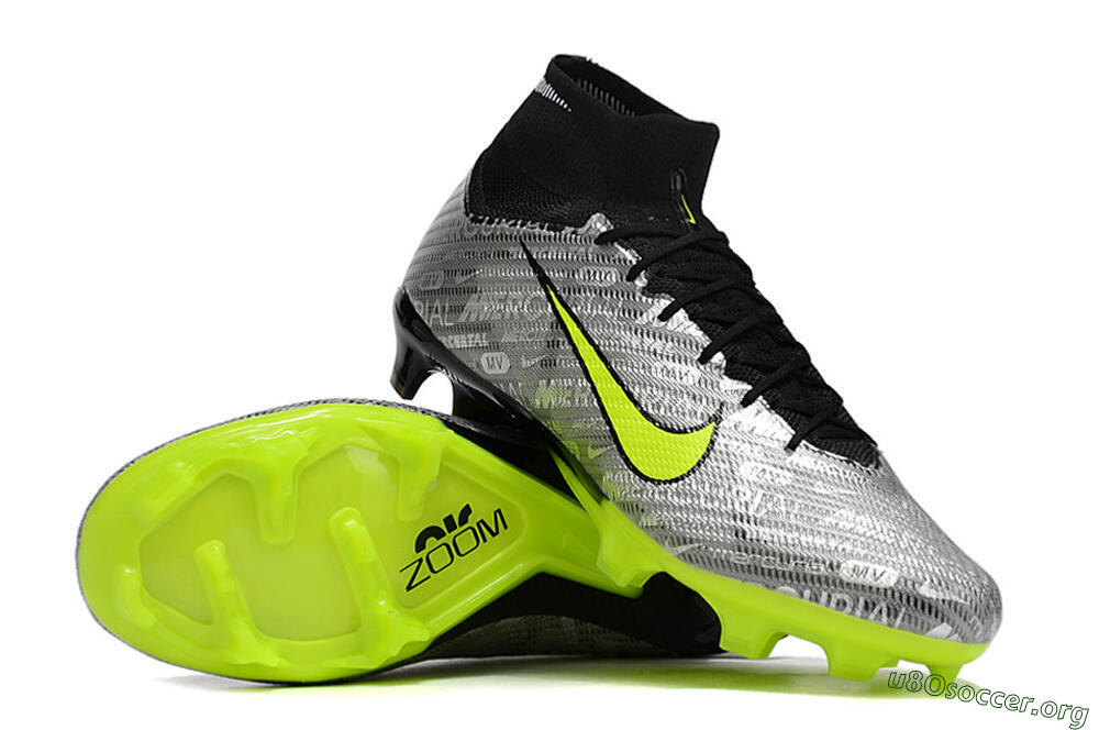 Nike Air Zoom Mercurial Superfly 9 Elite FG Football Boots - Silver/Green/Black 4