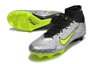 Nike Air Zoom Mercurial Superfly 9 Elite FG Football Boots - Silver/Green/Black