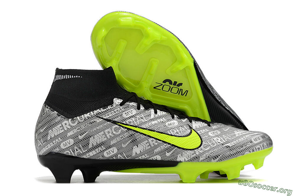 Nike Air Zoom Mercurial Superfly 9 Elite FG Football Boots - Silver/Green/Black 2