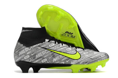 Nike Air Zoom Mercurial Superfly 9 Elite FG Football Boots - Silver/Green/Black