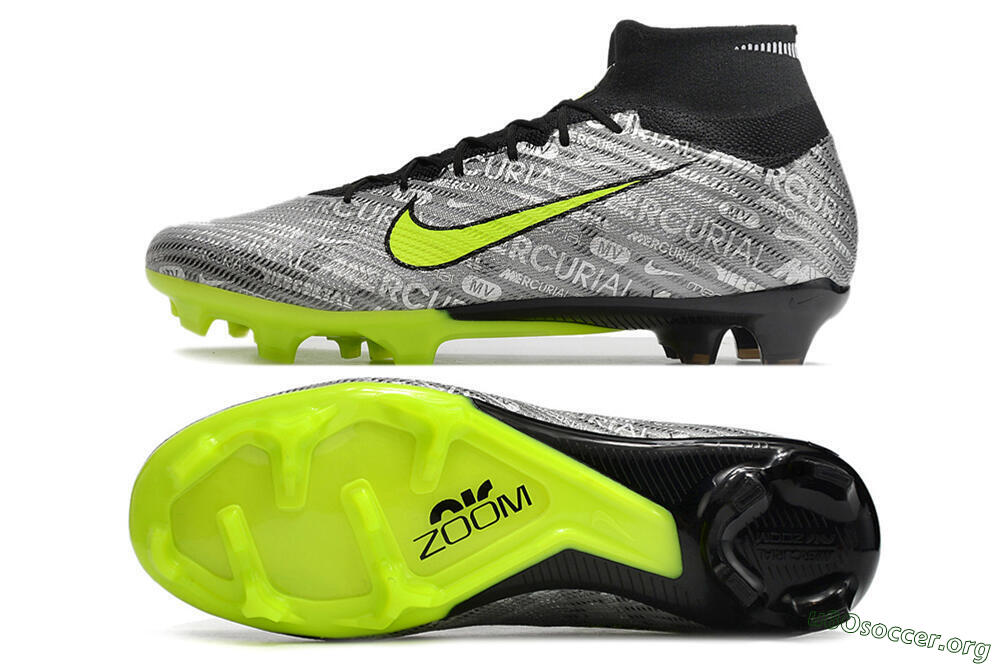 Nike Air Zoom Mercurial Superfly 9 Elite FG Football Boots - Silver/Green/Black 1