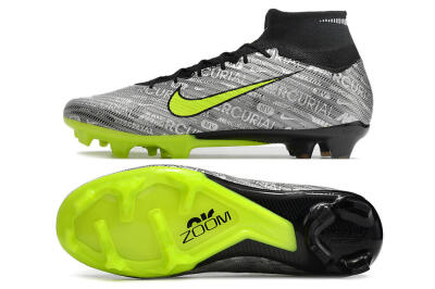 Nike Air Zoom Mercurial Superfly 9 Elite FG Football Boots - Silver/Green/Black