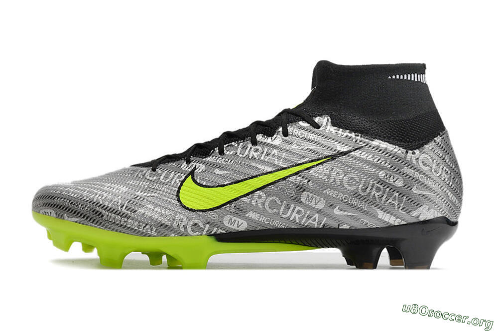 Nike Air Zoom Mercurial Superfly 9 Elite FG Football Boots - Silver/Green/Black 3