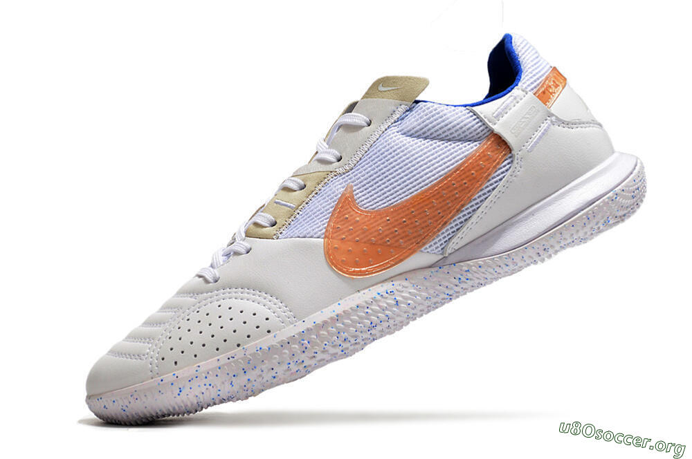 Nike Street Gato IC Football Shoes - White/Pink/Blue 5