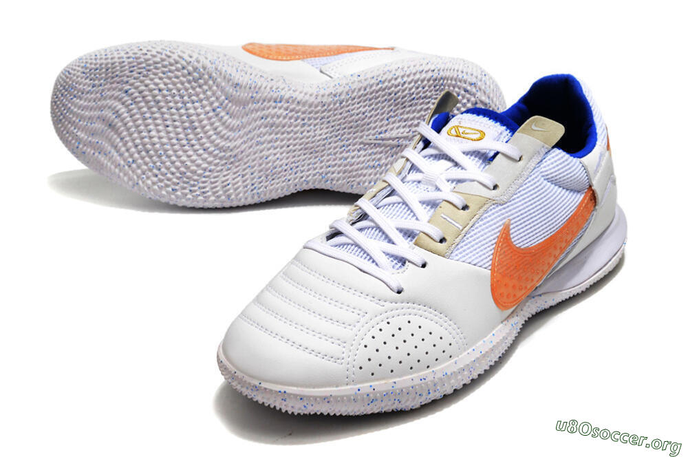 Nike Street Gato IC Football Shoes - White/Pink/Blue 0