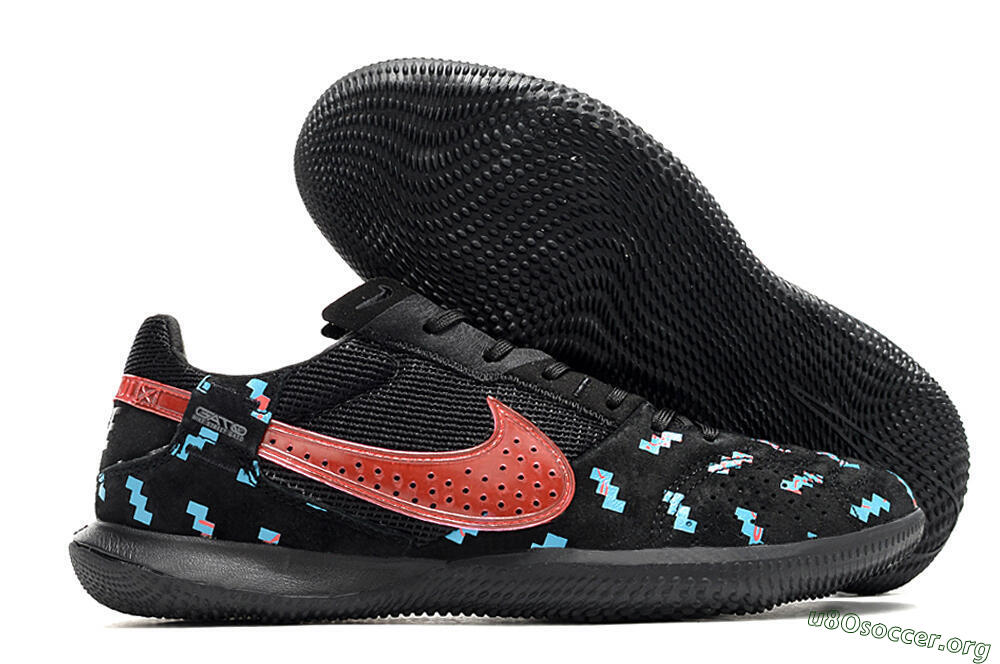 Nike Street Gato IC Football Shoes - Black/Blue/Red 2