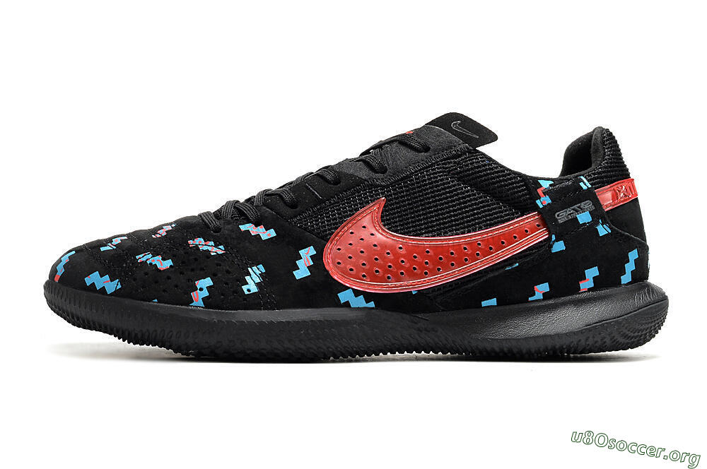 Nike Street Gato IC Football Shoes - Black/Blue/Red 3