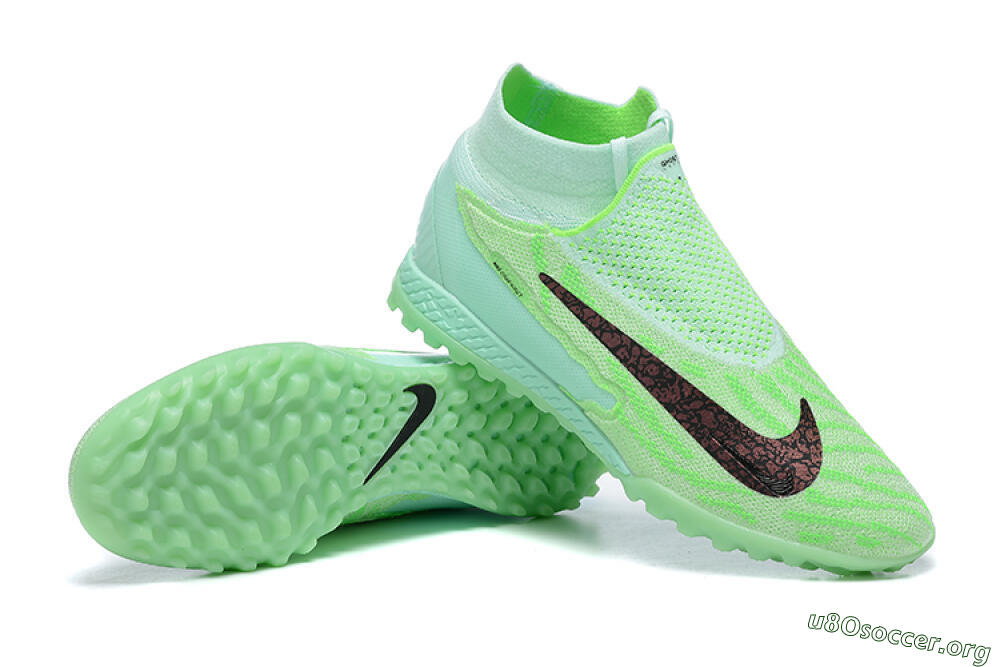 Nike Phantom GX Elite DF Link TF Football Shoes - Green/Black/Brown 4