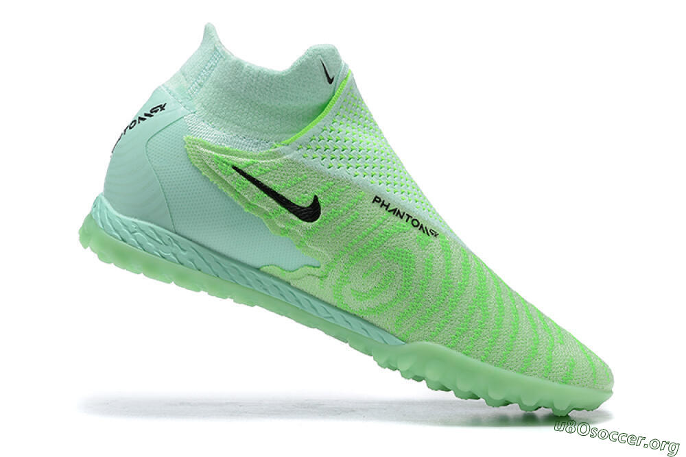 Nike Phantom GX Elite DF Link TF Football Shoes - Green/Black/Brown 6