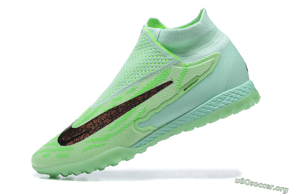 Nike Phantom GX Elite DF Link TF Football Shoes - Green/Black/Brown 7