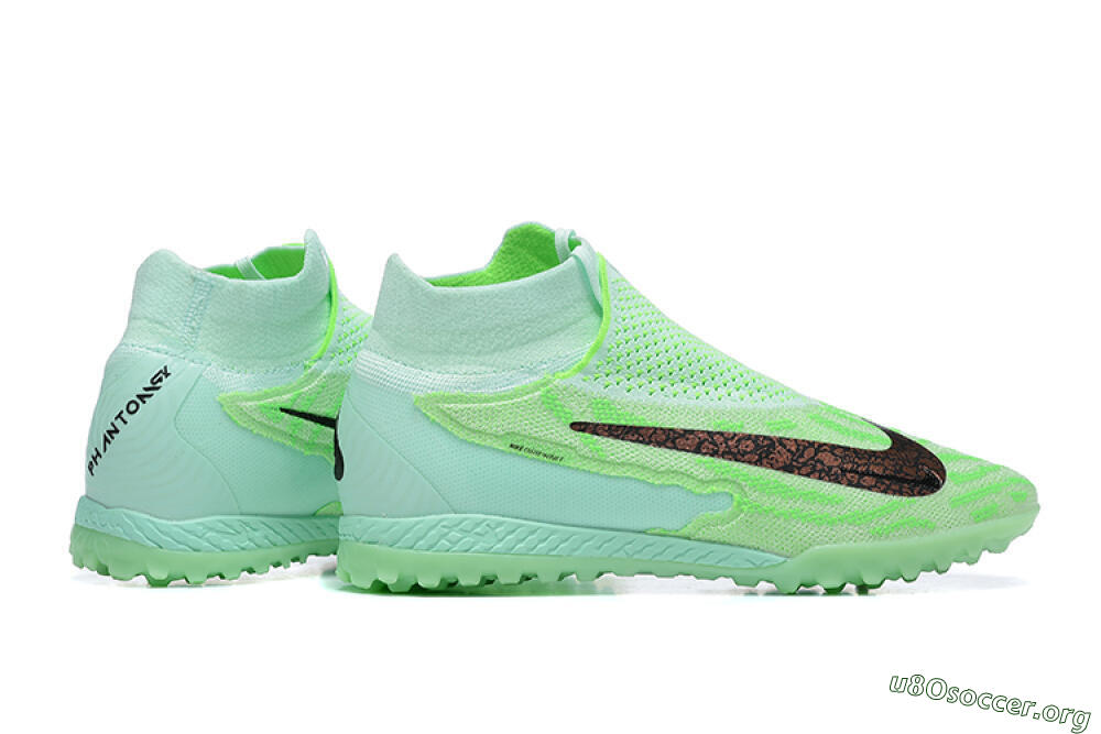 Nike Phantom GX Elite DF Link TF Football Shoes - Green/Black/Brown 8