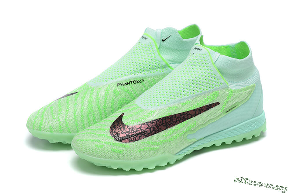 Nike Phantom GX Elite DF Link TF Football Shoes - Green/Black/Brown 9