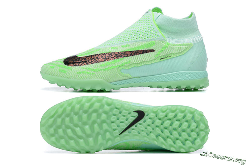 Nike Phantom GX Elite DF Link TF Football Shoes - Green/Black/Brown 1