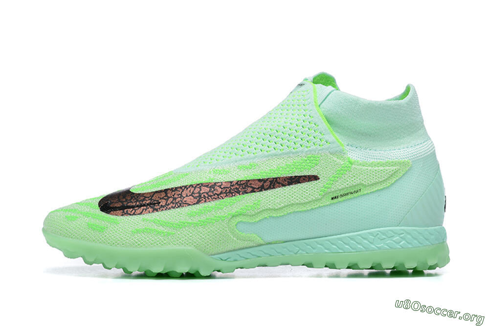 Nike Phantom GX Elite DF Link TF Football Shoes - Green/Black/Brown 3
