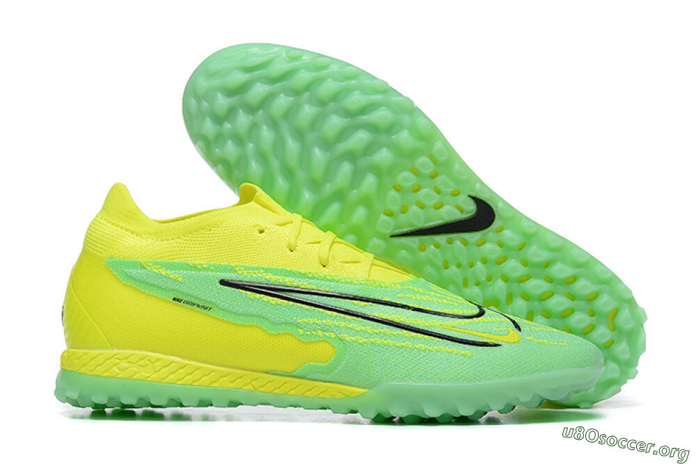 Nike Phantom GX Elite TF Football Shoes - Green/Black/Yellow 2