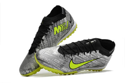 Nike Air Zoom Mercurial Vapor 15 Elite TF Football Shoes - Silver/Green/Black