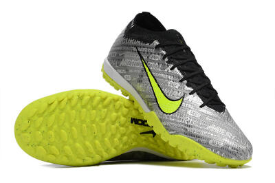 Nike Air Zoom Mercurial Vapor 15 Elite TF Football Shoes - Silver/Green/Black