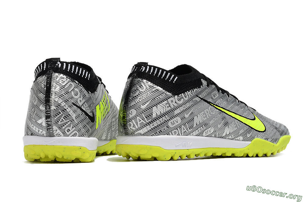 Nike Air Zoom Mercurial Vapor 15 Elite TF Football Shoes - Silver/Green/Black 8