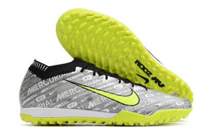 Nike Air Zoom Mercurial Vapor 15 Elite TF Football Shoes - Silver/Green/Black