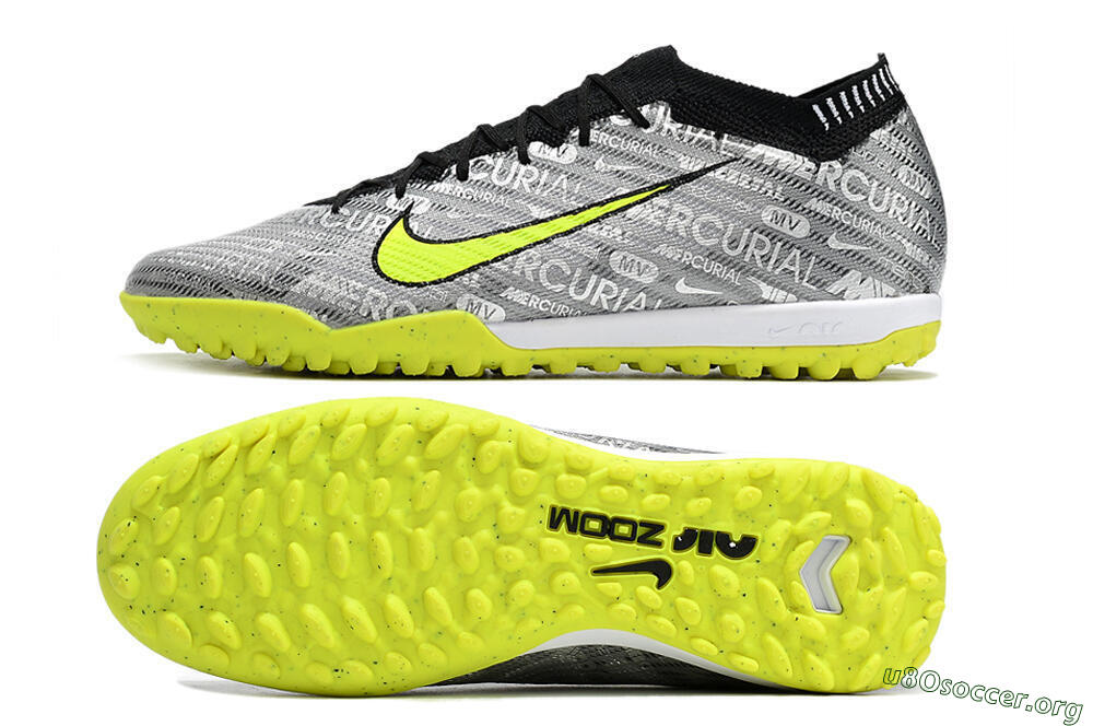 Nike Air Zoom Mercurial Vapor 15 Elite TF Football Shoes - Silver/Green/Black 1