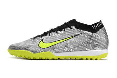 Nike Air Zoom Mercurial Vapor 15 Elite TF Football Shoes - Silver/Green/Black