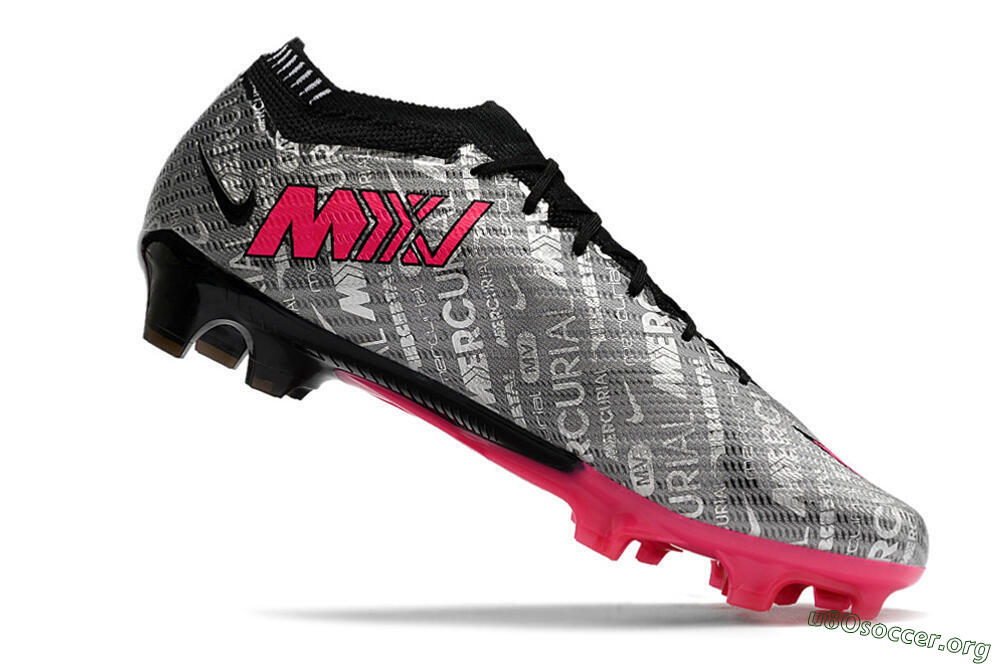 Nike Air Zoom Mercurial Vapor 15 Elite FG Football Boots - Silver/Pink/Black 6