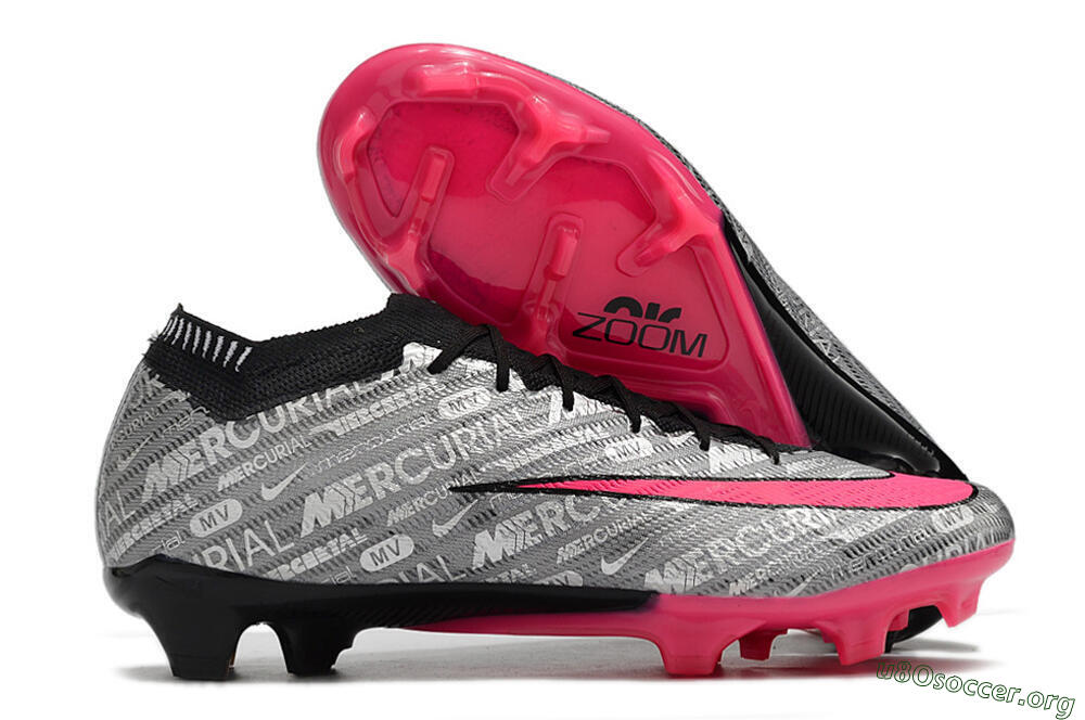 Nike Air Zoom Mercurial Vapor 15 Elite FG Football Boots - Silver/Pink/Black 2