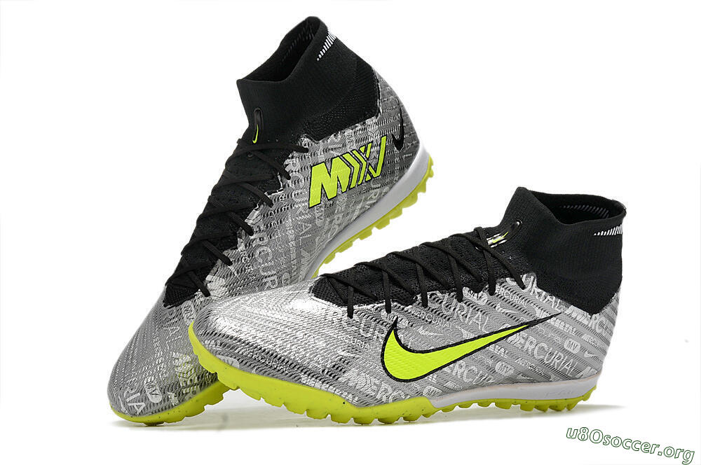 Nike Air Zoom Mercurial Superfly 9 Elite TF Football Shoes - Silver/Green/Black 5