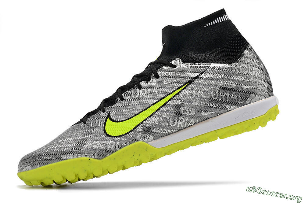 Nike Air Zoom Mercurial Superfly 9 Elite TF Football Shoes - Silver/Green/Black 7