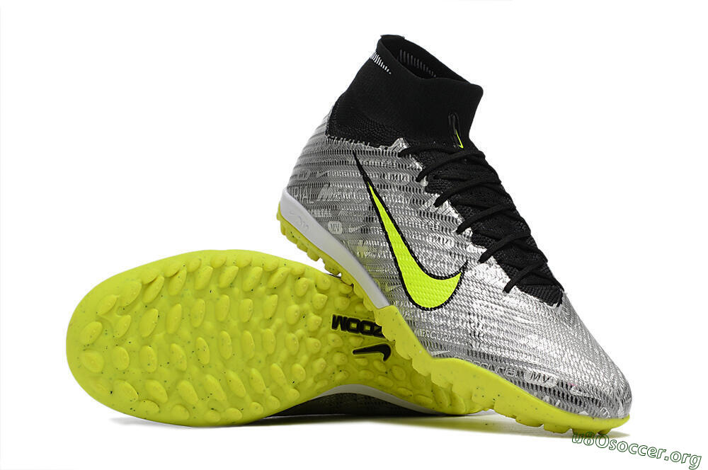 Nike Air Zoom Mercurial Superfly 9 Elite TF Football Shoes - Silver/Green/Black 4