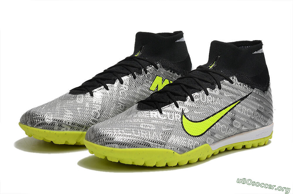 Nike Air Zoom Mercurial Superfly 9 Elite TF Football Shoes - Silver/Green/Black 9
