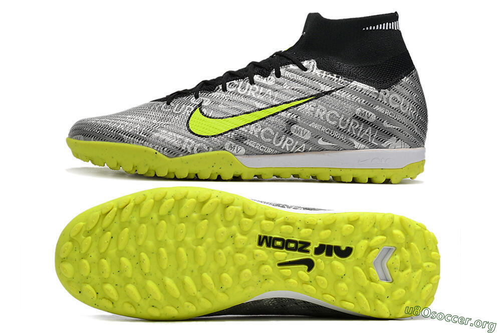 Nike Air Zoom Mercurial Superfly 9 Elite TF Football Shoes - Silver/Green/Black 1