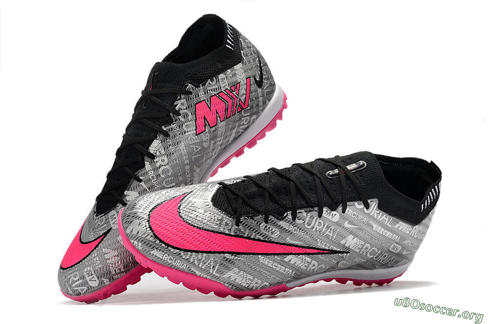 Nike Air Zoom Mercurial Vapor 15 Elite TF Football Shoes - Silver/Pink/Black 5