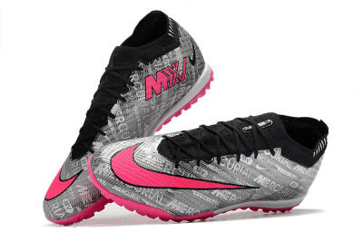 Nike Air Zoom Mercurial Vapor 15 Elite TF Football Shoes - Silver/Pink/Black