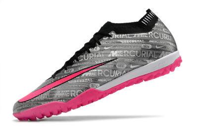 Nike Air Zoom Mercurial Vapor 15 Elite TF Football Shoes - Silver/Pink/Black