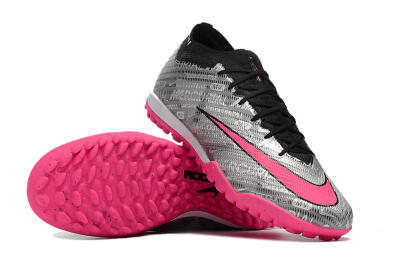 Nike Air Zoom Mercurial Vapor 15 Elite TF Football Shoes - Silver/Pink/Black
