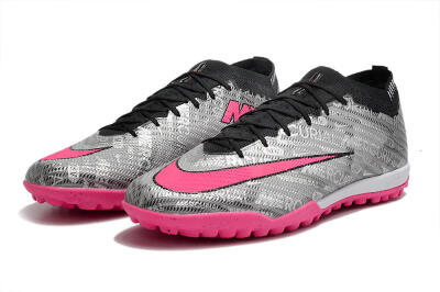 Nike Air Zoom Mercurial Vapor 15 Elite TF Football Shoes - Silver/Pink/Black