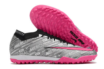Nike Air Zoom Mercurial Vapor 15 Elite TF Football Shoes - Silver/Pink/Black