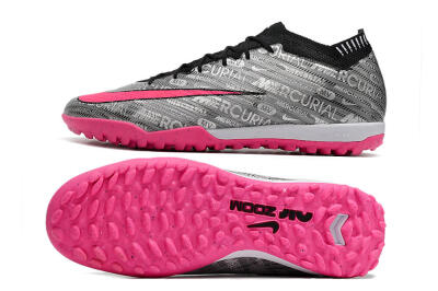Nike Air Zoom Mercurial Vapor 15 Elite TF Football Shoes - Silver/Pink/Black