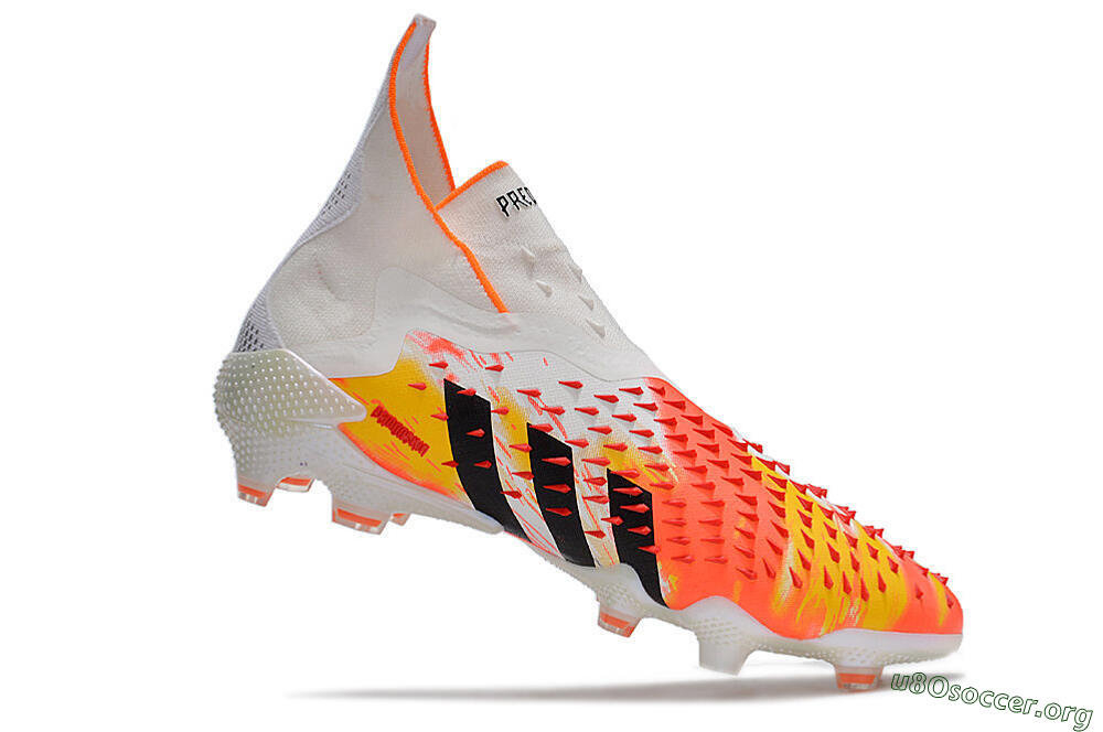Adidas Predator Freak+ FG Football Boots - White/Black/Orange 4