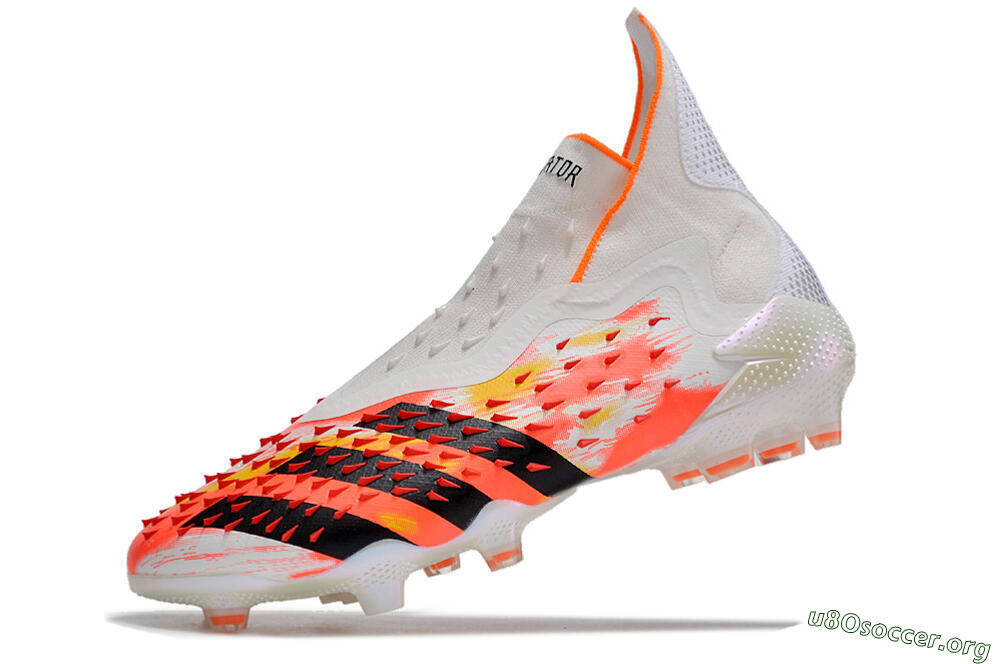 Adidas Predator Freak+ FG Football Boots - White/Black/Orange 5