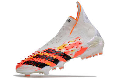Adidas Predator Freak+ FG Football Boots - White/Black/Orange