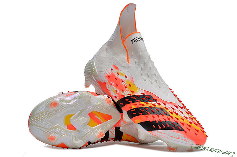 Adidas Predator Freak+ FG Football Boots - White/Black/Orange 0