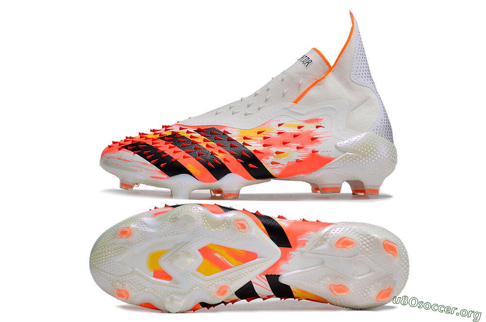 Adidas Predator Freak+ FG Football Boots - White/Black/Orange 1