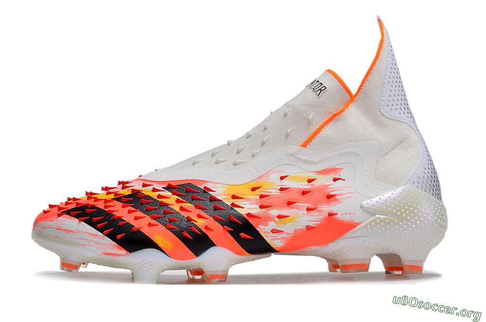 Adidas Predator Freak+ FG Football Boots - White/Black/Orange 3