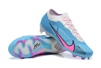 Nike Air Zoom Mercurial Vapor 15 Elite FG Football Boots - Blue/Pink/White