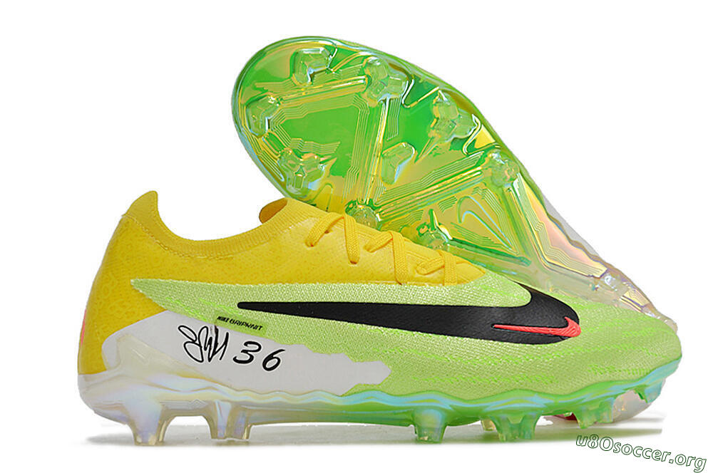 Nike Phantom GX Elite FG Football Boots - Green/Black/Yellow 2