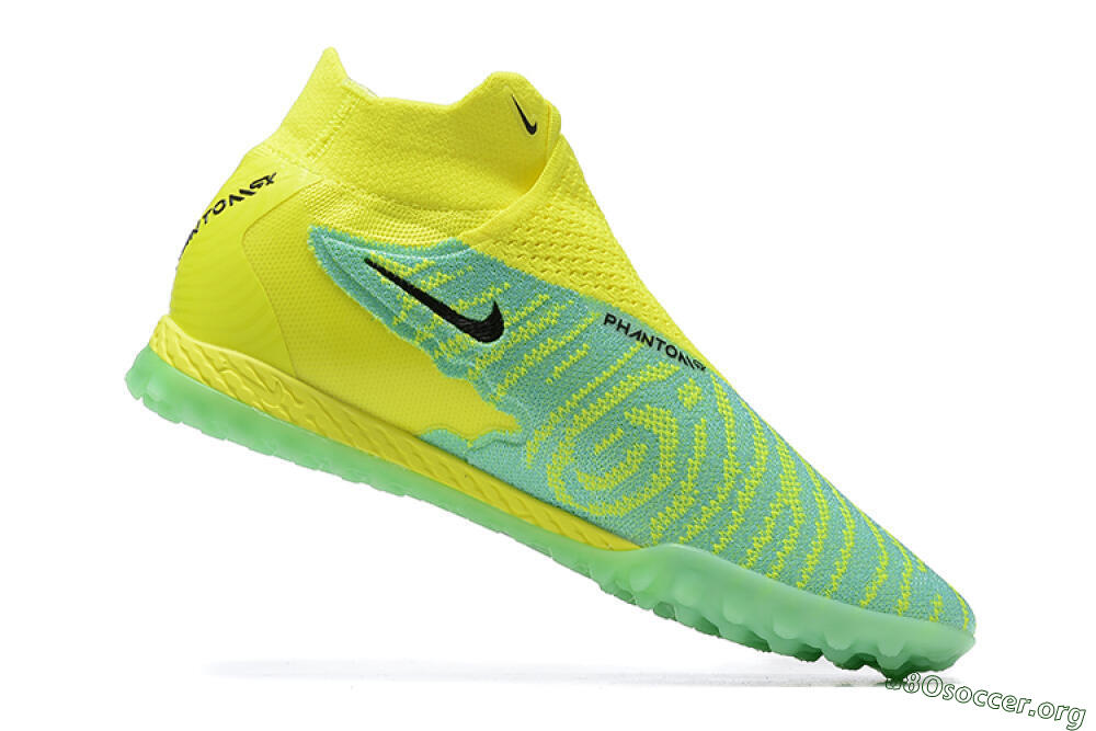 Nike Phantom GX Elite DF TF Football Shoes - Blue/Black/Yellow 6