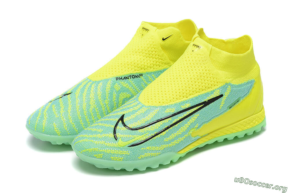 Nike Phantom GX Elite DF TF Football Shoes - Blue/Black/Yellow 9