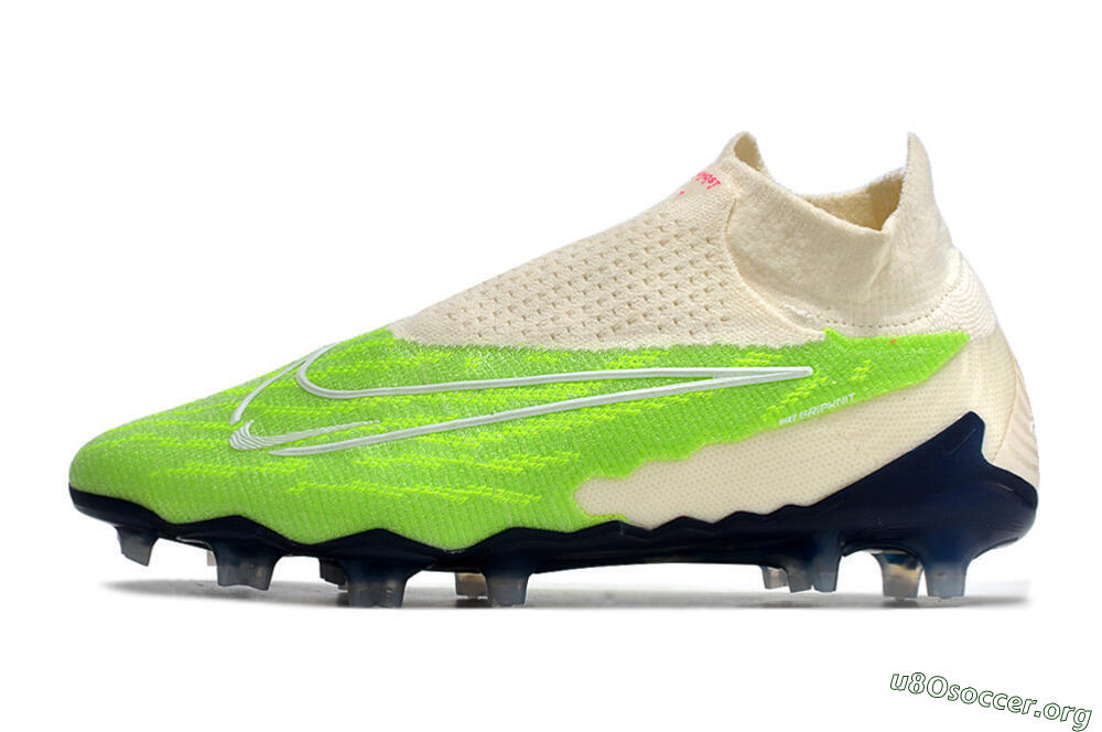 Nike Phantom GX Elite DF Link FG Football Boots - Green/White/Beige 3